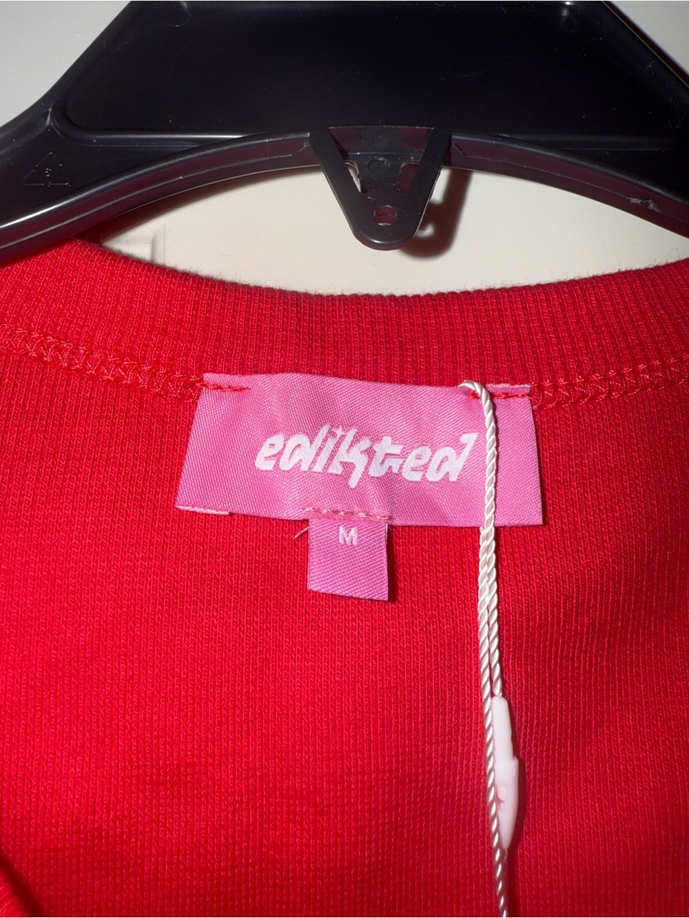 Edikted Bright Red Ribbed Button-Down Tank - Picture 3 of 5